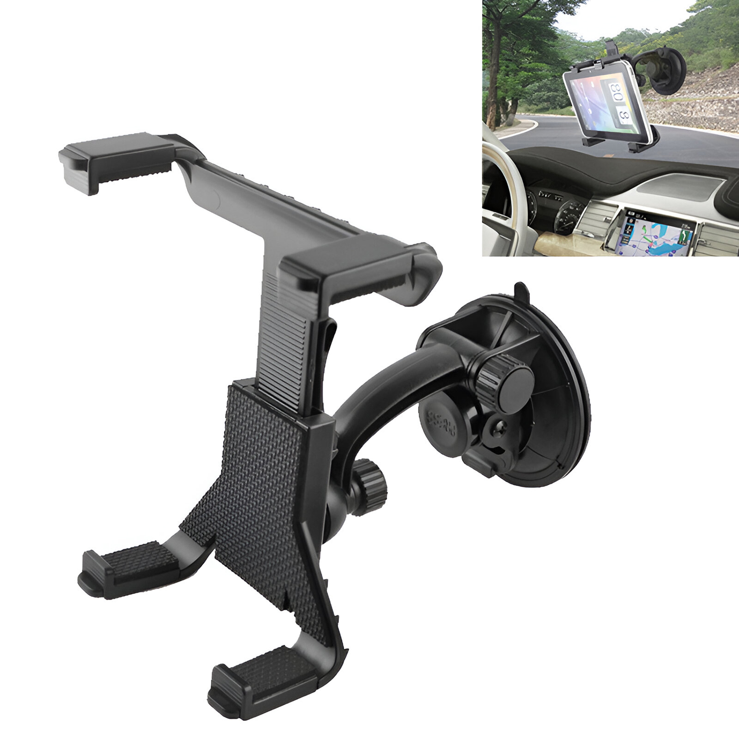 SOPORTE AUTO PORTA TABLET AUTOMÓVIL PARABRISAS VENTOSA - 1