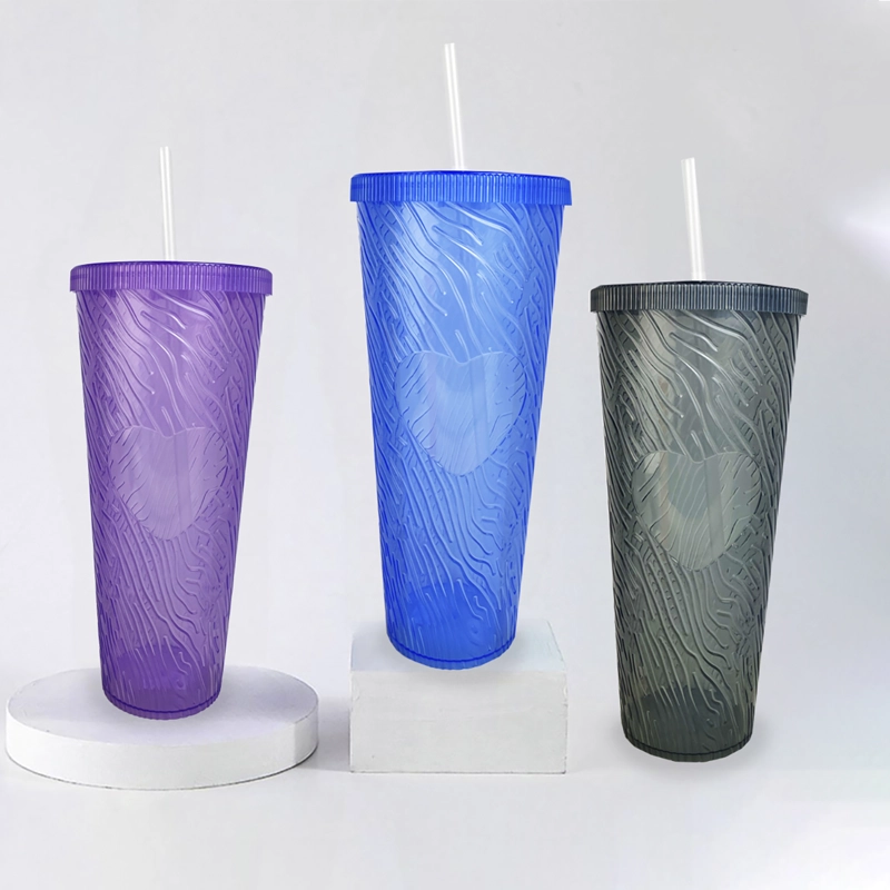 Vasos Grandes 1 Litro Con Tapa Bombilla Reutilizables - 4