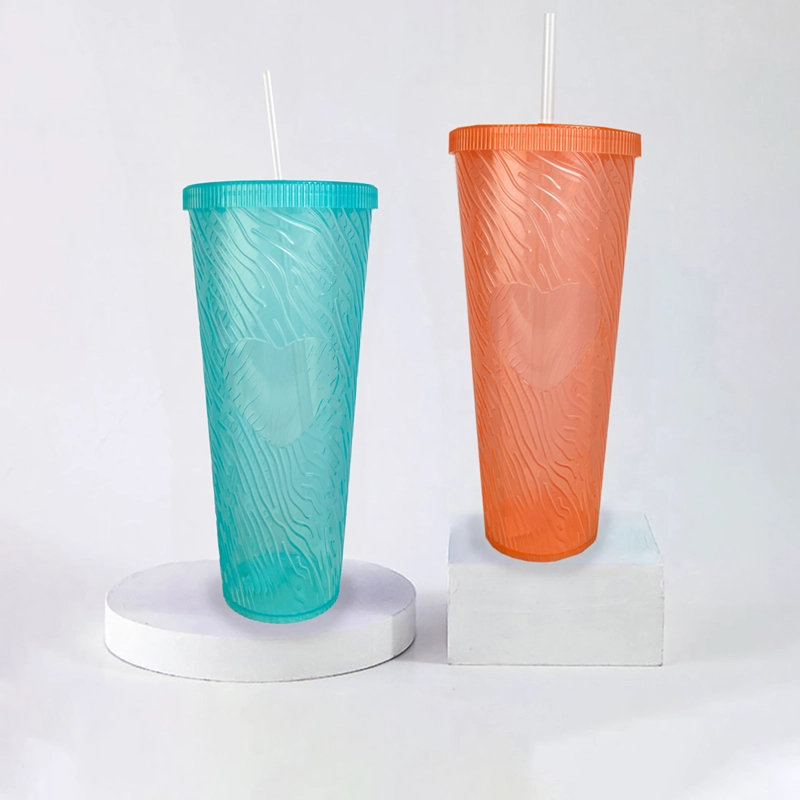 Vasos Grandes 1 Litro Con Tapa Bombilla Reutilizables - 8