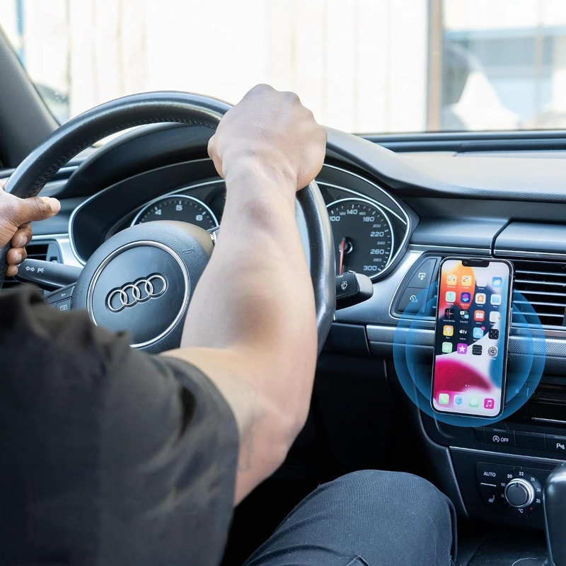 SOPORTE TELEFONO PARA AUTO PORTA CELULAR CON IMAN MAGNETICO NEGRO - 5