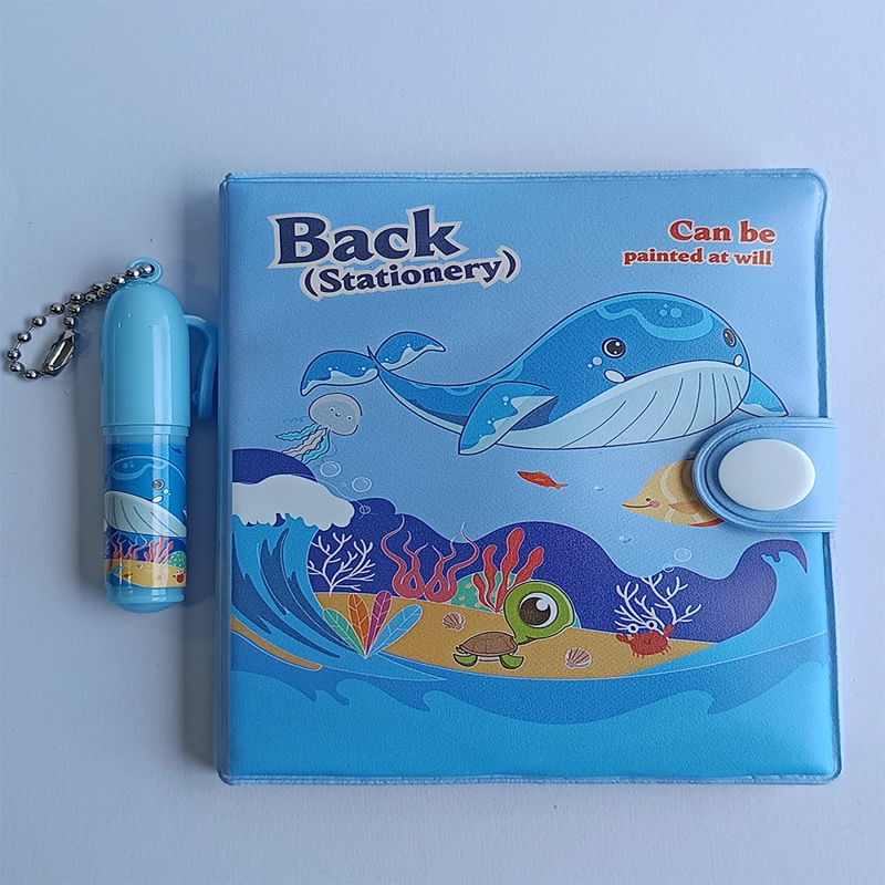 MINI LIBRETA CON DISEÑO DE BALLENA BROCHE Y LAPIZ 11 X 8 CM - 1