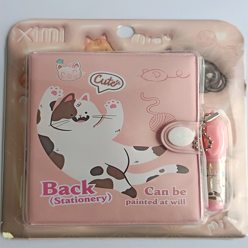 MINI LIBRETA CON DISEÑO DE GATO BROCHE Y LAPIZ 11 X 8 CM - 4