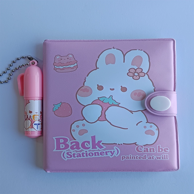 MINI LIBRETA CON DISEÑO DE CONEJO BROCHE Y LAPIZ 11 X 8 CM - 1
