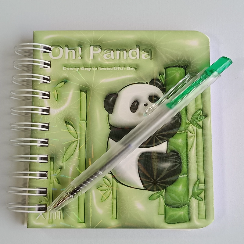MINI LIBRETA CON DISEÑO DE PANDA ESPIRAL Y LAPIZ 11 X 8 CM - 2