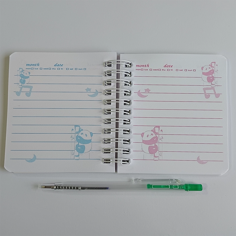 MINI LIBRETA CON DISEÑO DE PANDA ESPIRAL Y LAPIZ 11 X 8 CM - 3