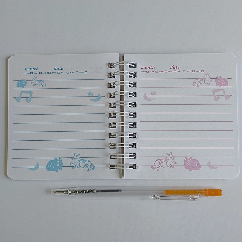 MINI LIBRETA CON DISEÑO DE GATO ESPIRAL Y LAPIZ 11 X 8 CM - 3