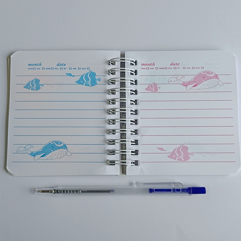 MINI LIBRETA CON DISEÑO DE BALLENA ESPIRAL Y LAPIZ 11 X 8 CM - 3