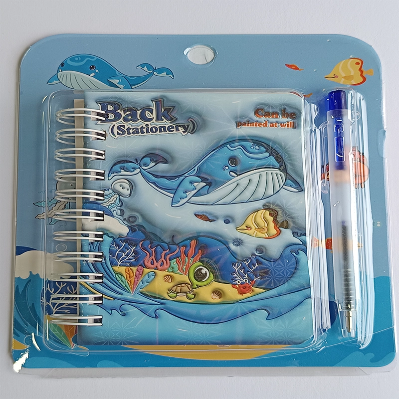 MINI LIBRETA CON DISEÑO DE BALLENA ESPIRAL Y LAPIZ 11 X 8 CM - 4