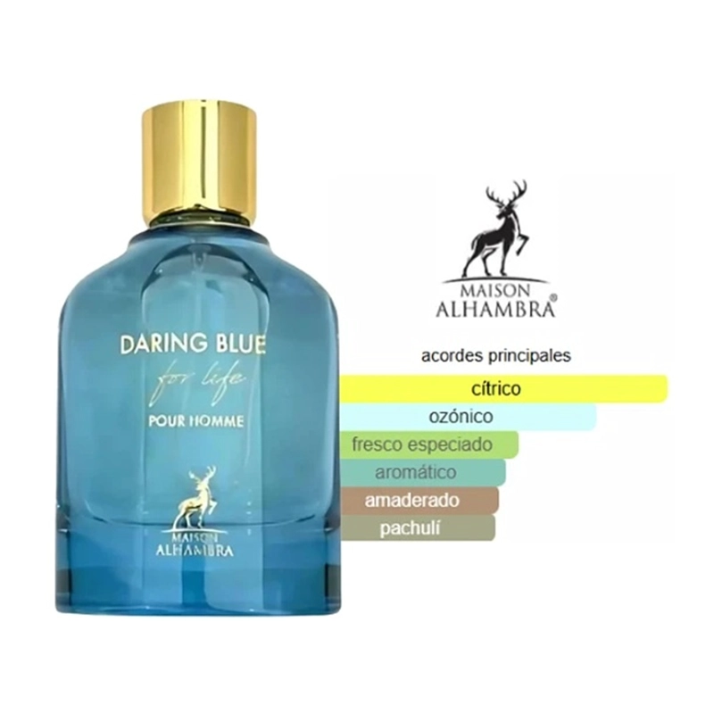 PERFUME MAISON ALHAMBRA DARING BLUE FOR LIFE EDP 100 ML HOMBRES - 3