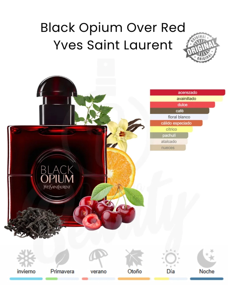 PERFUME YVES SAINT LAURENT BLACK OPIUM OVER RED EDP 30 ML MUJER - 3