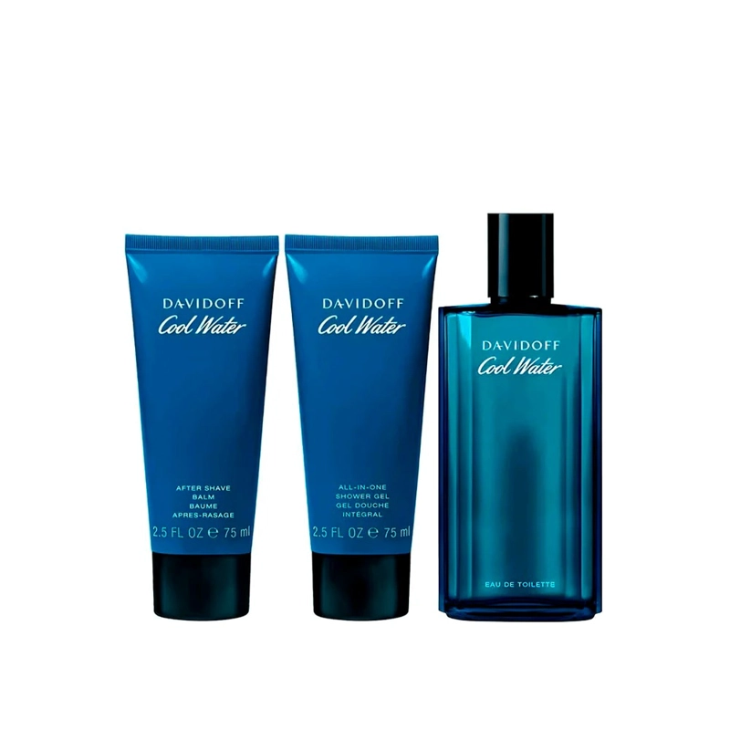 PERFUME DAVIDOFF COOL WATER EDT 125ML + SG 75ML + AS 75ML HOMBRES - 2