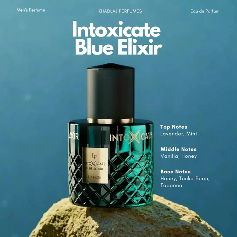 PERFUME KHADLAJ LA FEDE INTOXICATE BLUE ELIXIR EDP 100 ML HOMBRES - 5