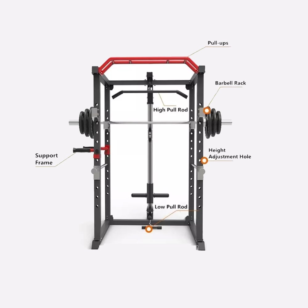 JAULA SPORTIME ELITE-1095 POTENCIA CROSSFIT CON POLEA POWER RACK R300 PRO - 6