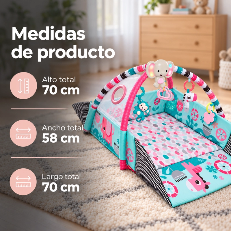 GIMNASIO MUNDO ONLINE ALFOMBRA ACTIVIDADES 6 EN 1 ROSADO - 3