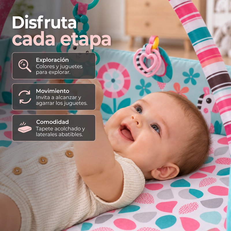 GIMNASIO MUNDO ONLINE ALFOMBRA ACTIVIDADES 6 EN 1 ROSADO - 4