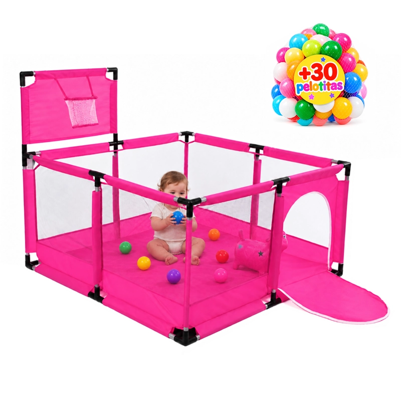 CORRAL MUNDO ONLINE SEGURIDAD BEBÉS ARO BASKET 128 CM ROSADO - 1