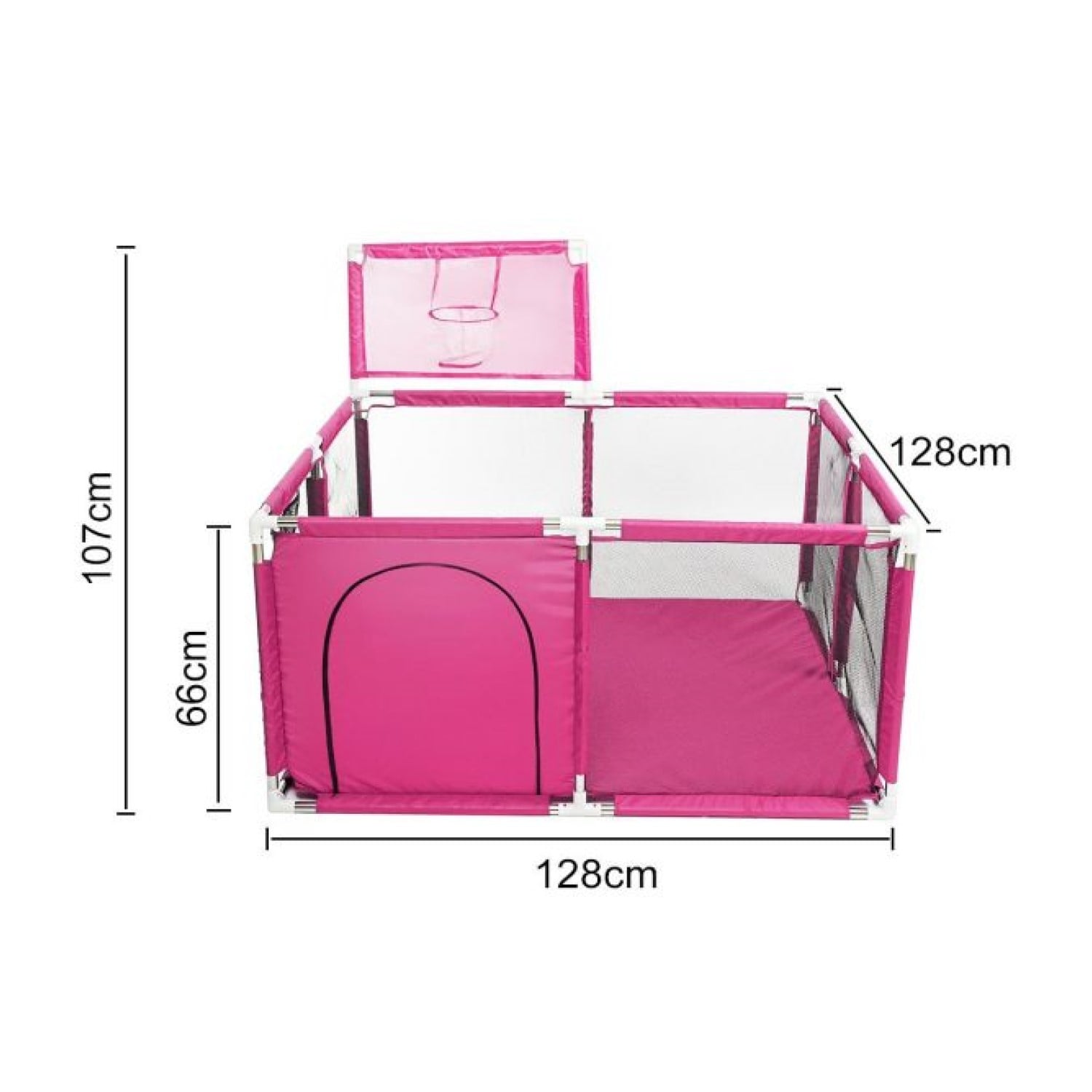 CORRAL MUNDO ONLINE SEGURIDAD BEBÉS ARO BASKET 128 CM ROSADO - 3
