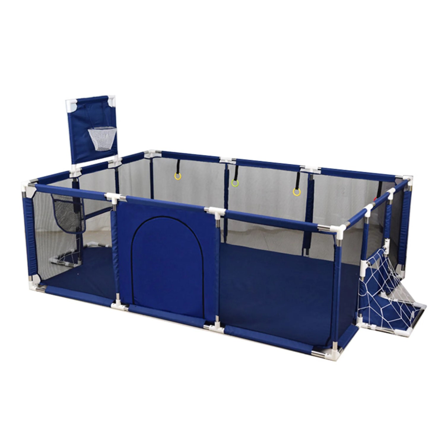CORRAL SEGURIDAD MUNDO ONLINE ELITE-2101 CELESTE BEBES ARO BASKET 180CM + PELOTITAS - 1