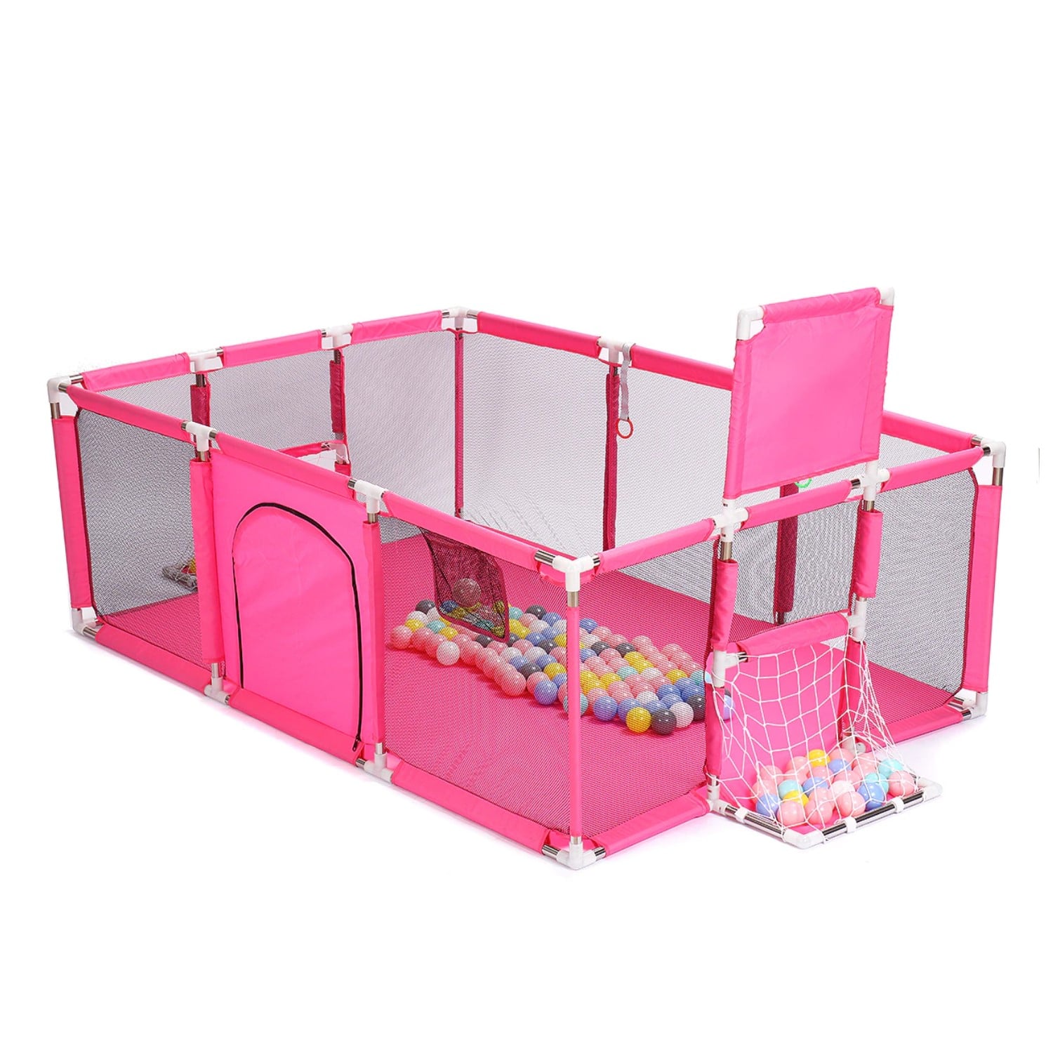 CORRAL MUNDO ONLINE SEGURIDAD BEBÉS ARO BASKET 180 CM ROSADO - 2