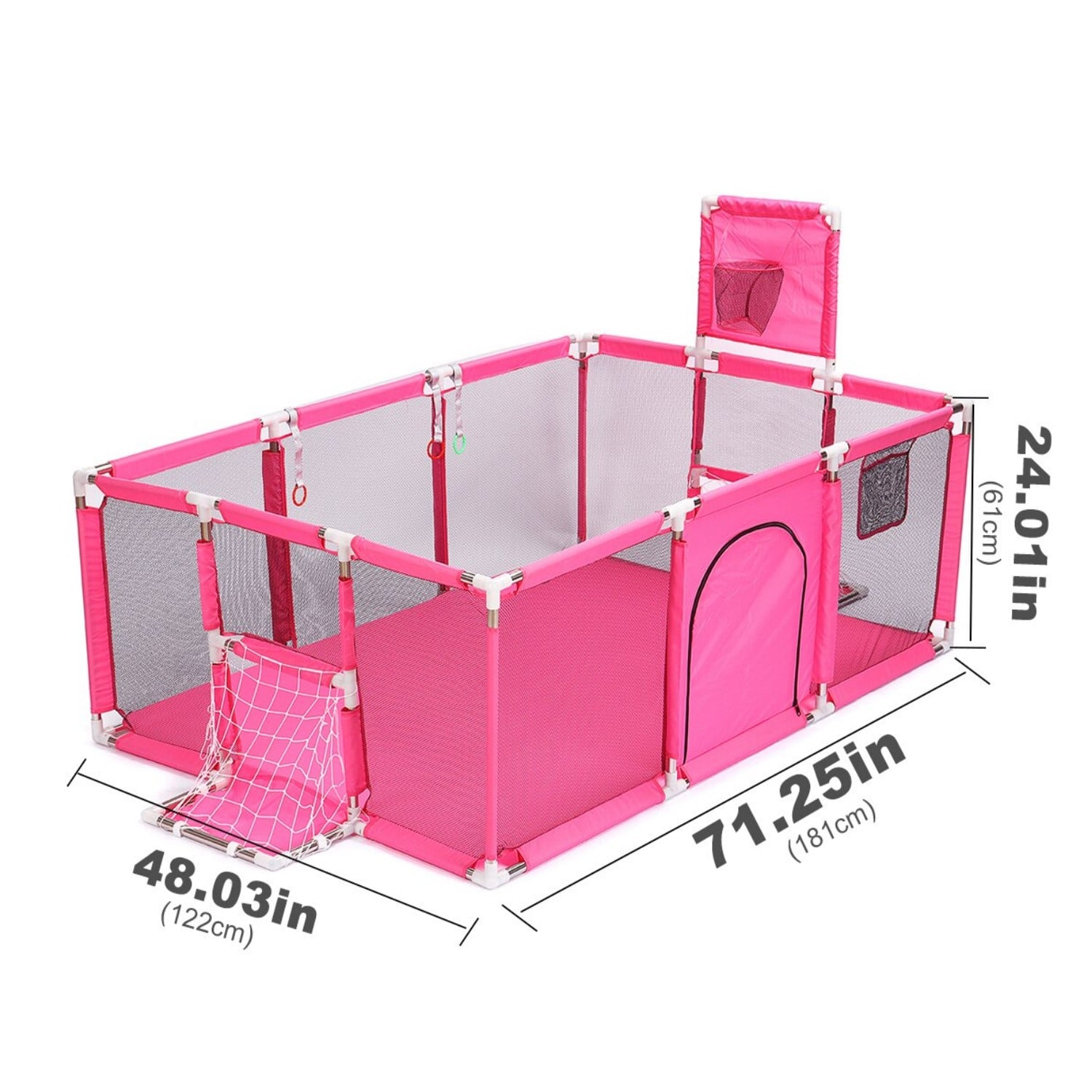 CORRAL MUNDO ONLINE SEGURIDAD BEBÉS ARO BASKET 180 CM ROSADO - 3