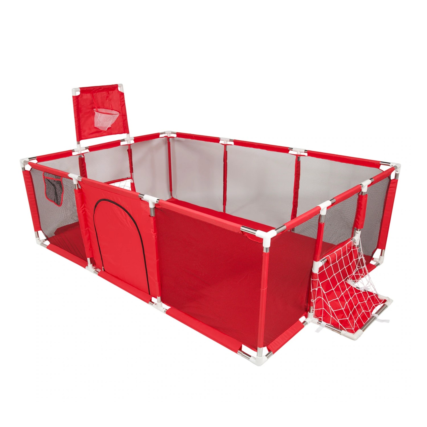 CORRAL MUNDO ONLINE SEGURIDAD BEBÉS ARO BASKET 180 CM ROJO - 2