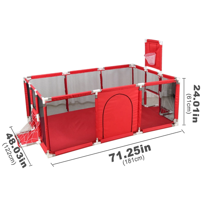 CORRAL MUNDO ONLINE SEGURIDAD BEBÉS ARO BASKET 180 CM ROJO - 3