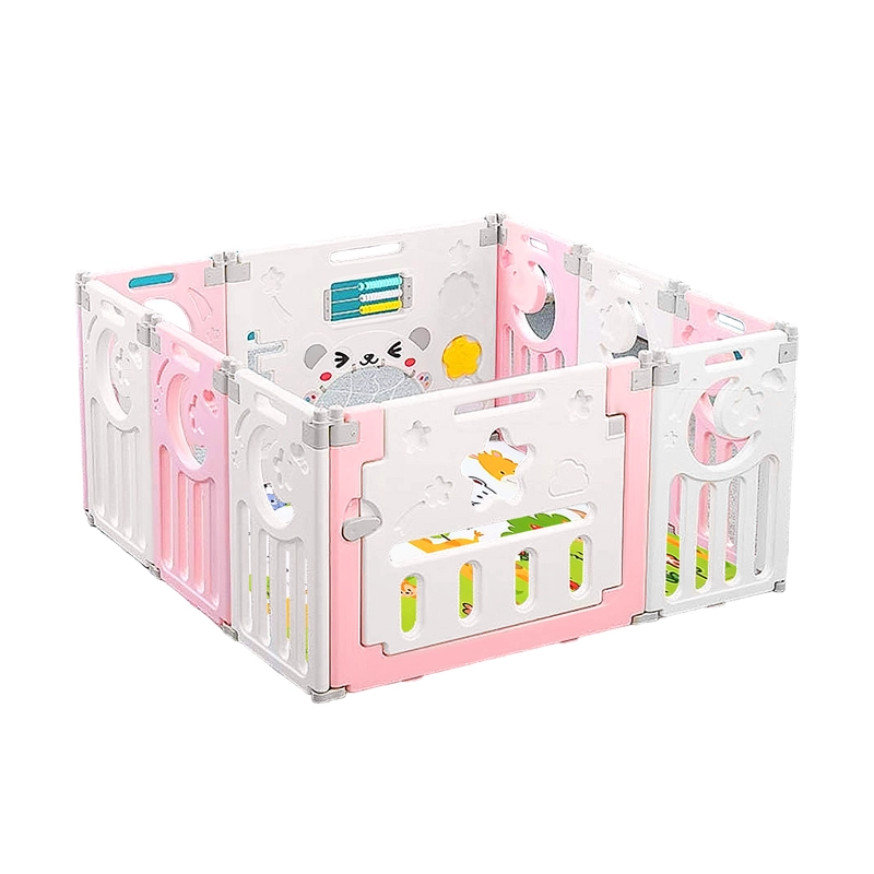 CORRAL MUNDO ONLINE BEBÉ MULTIFORMAS 8+2 PLEGABLE ROSADO - 1