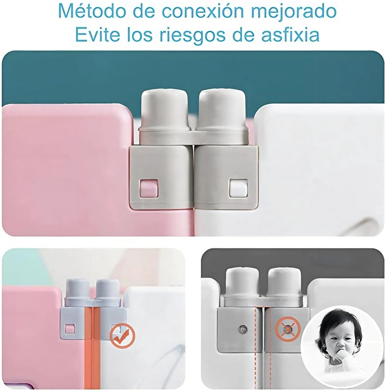 CORRAL MUNDO ONLINE BEBÉ MULTIFORMAS 8+2 PLEGABLE ROSADO - 5