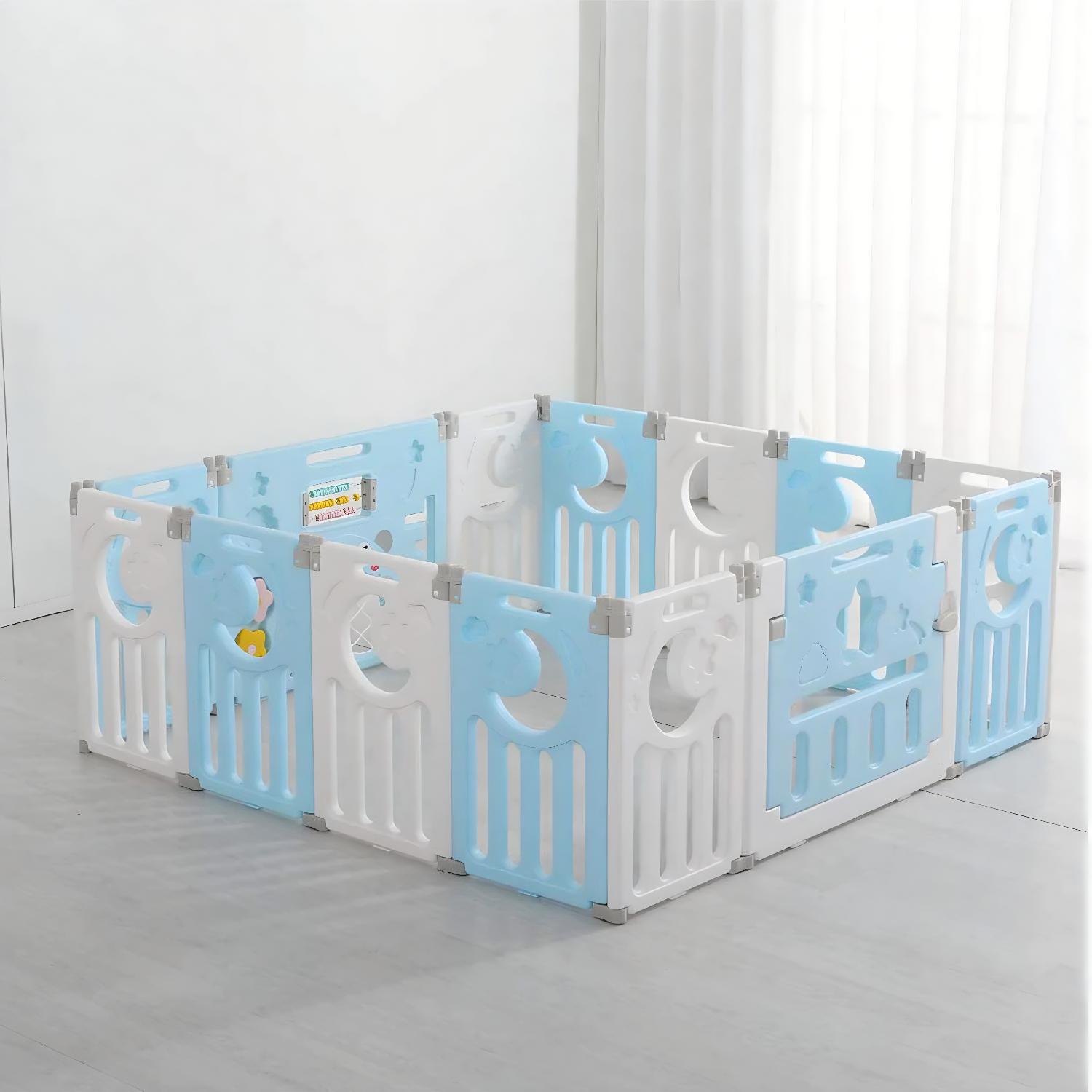 CORRAL MUNDO ONLINE BEBÉ MULTIFORMAS 12+2 PLEGABLE CELESTE - 2