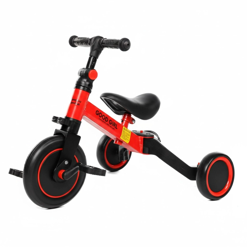 TRICICLO CORREPASILLOS MUNDO ONLINE ROJO MULTIPOSICIONES 3 EN 1 - 1
