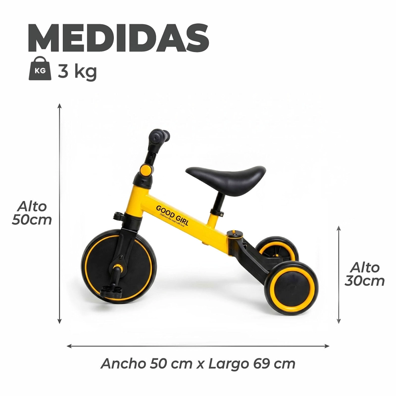 TRICICLO CORREPASILLOS MULTIPOSICIONES 3 EN 1 - 3