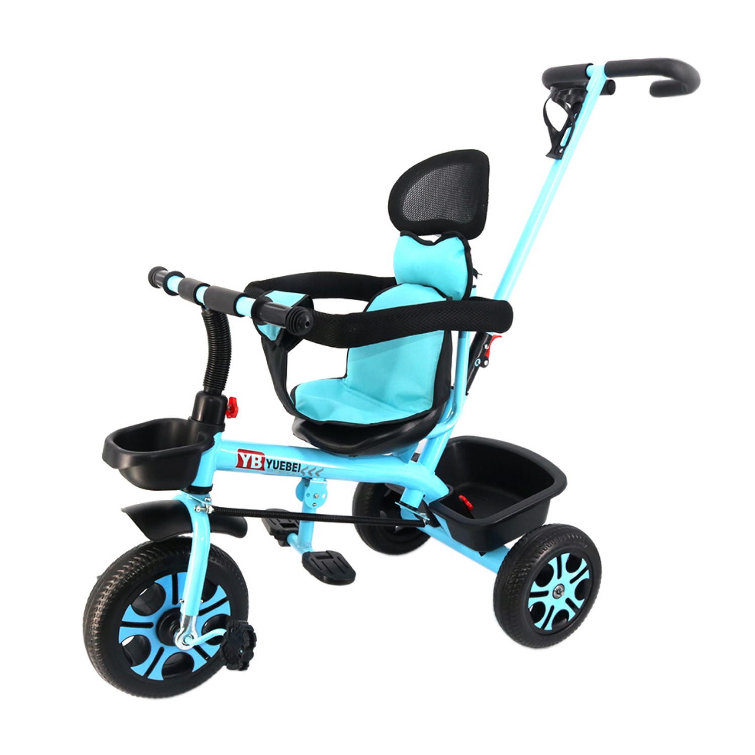 COCHE TRICICLO INFANTIL 3 EN 1 CELESTE - 2