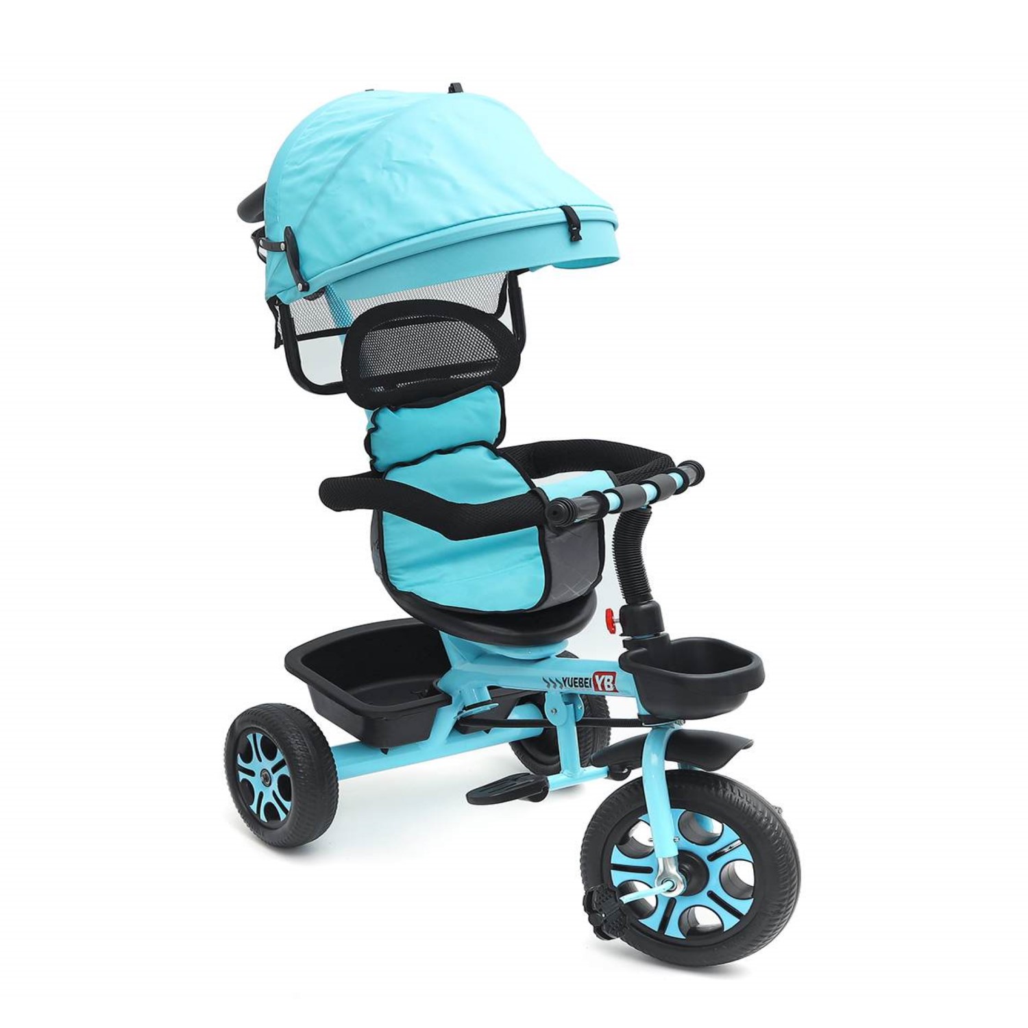 COCHE TRICICLO INFANTIL 3 EN 1 CELESTE - 5