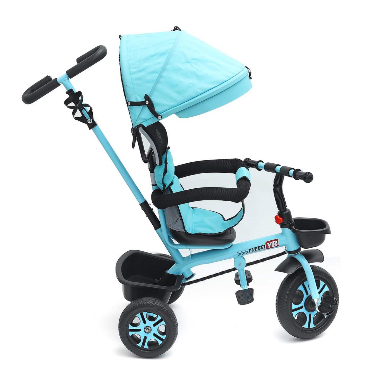 COCHE TRICICLO INFANTIL 3 EN 1 CELESTE - 6