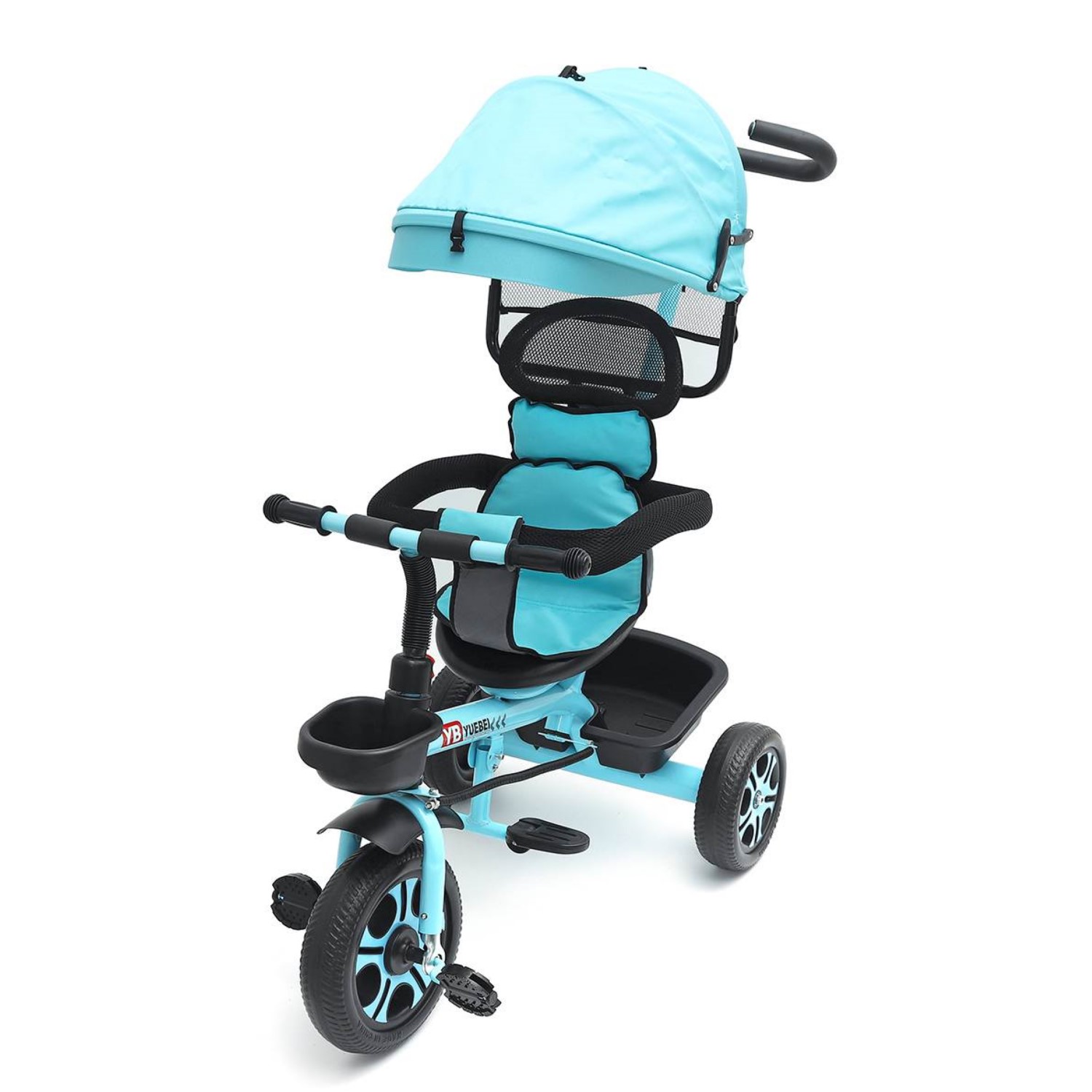 COCHE TRICICLO INFANTIL 3 EN 1 CELESTE - 8