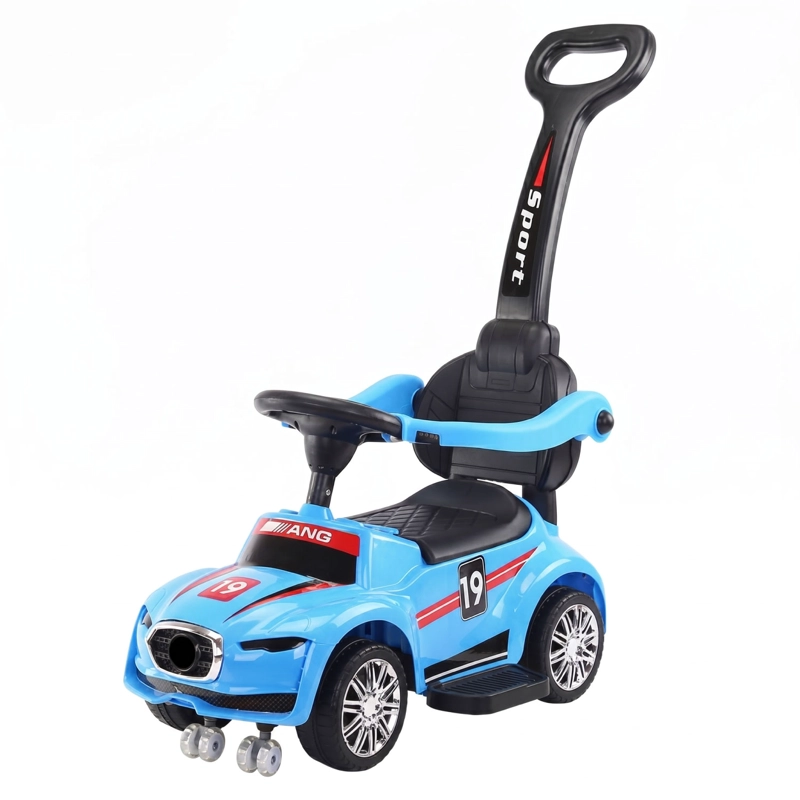 AUTO CORREPASILLOS ANDADOR 2 EN 1 CON MANGO CELESTE - 1