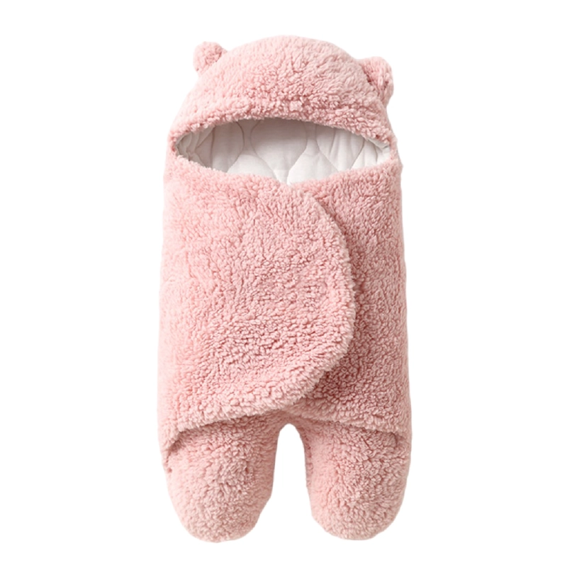 MANTA MUNDO ONLINE OSITO ROSADO BEBE PREMIUM RECIEN NACIDO ENTERITO SUAVE - 1