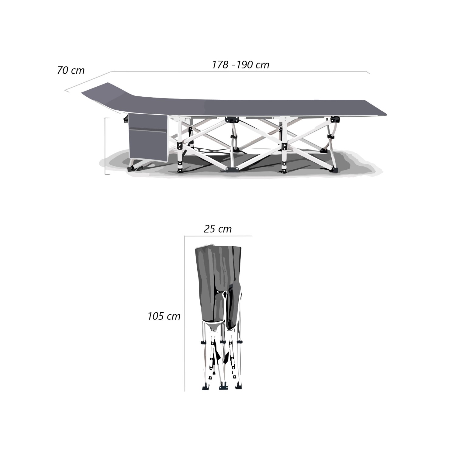 CATRE CAMA MUNDO ONLINE ELITE-4001 35 CM X 79 CM CAMPAÑA CAMPING PLEGABLE CON BOLSO - 3