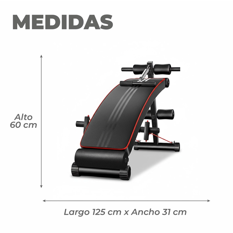 BANCA ABDOMINALES SPORTIME FULL PRO BICEPS TRICEPS CON BANDAS - 3