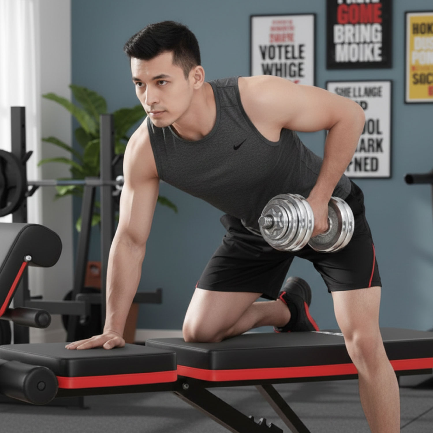 PRESS BANCA ABDOMINAL RECLINABLE PARA PESAS CON BANDAS - 5