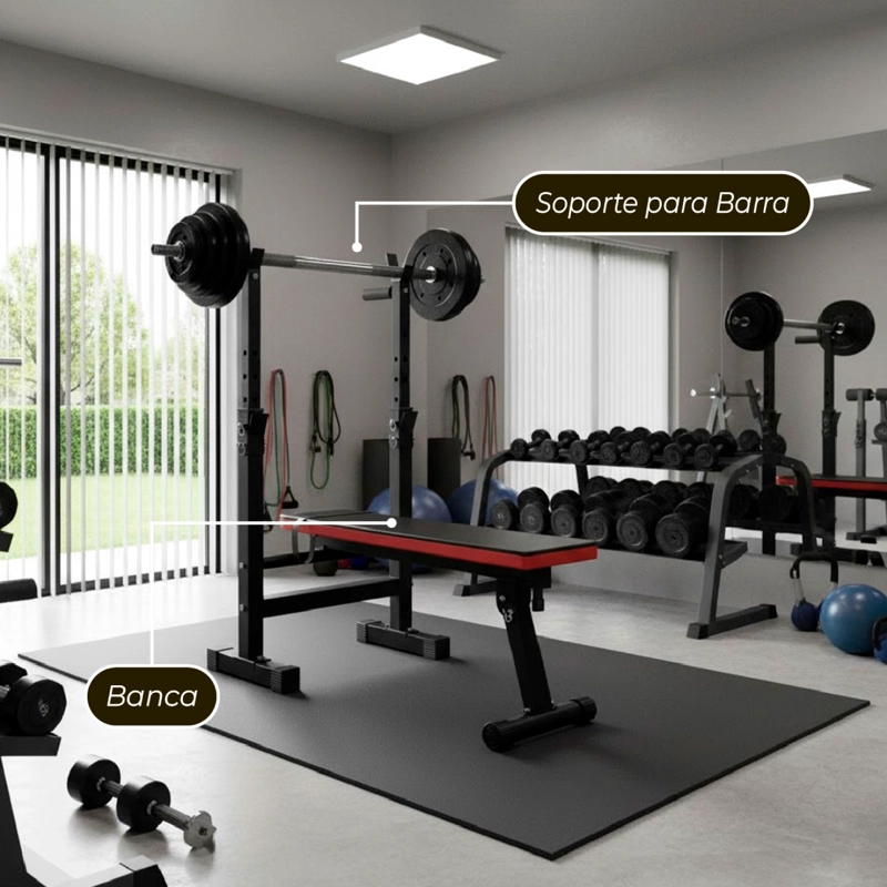 BANCA ABDOMINAL SPORTIME MULTIFUNCIONAL PLEGABLE ABDOMEN Y PESAS - 5