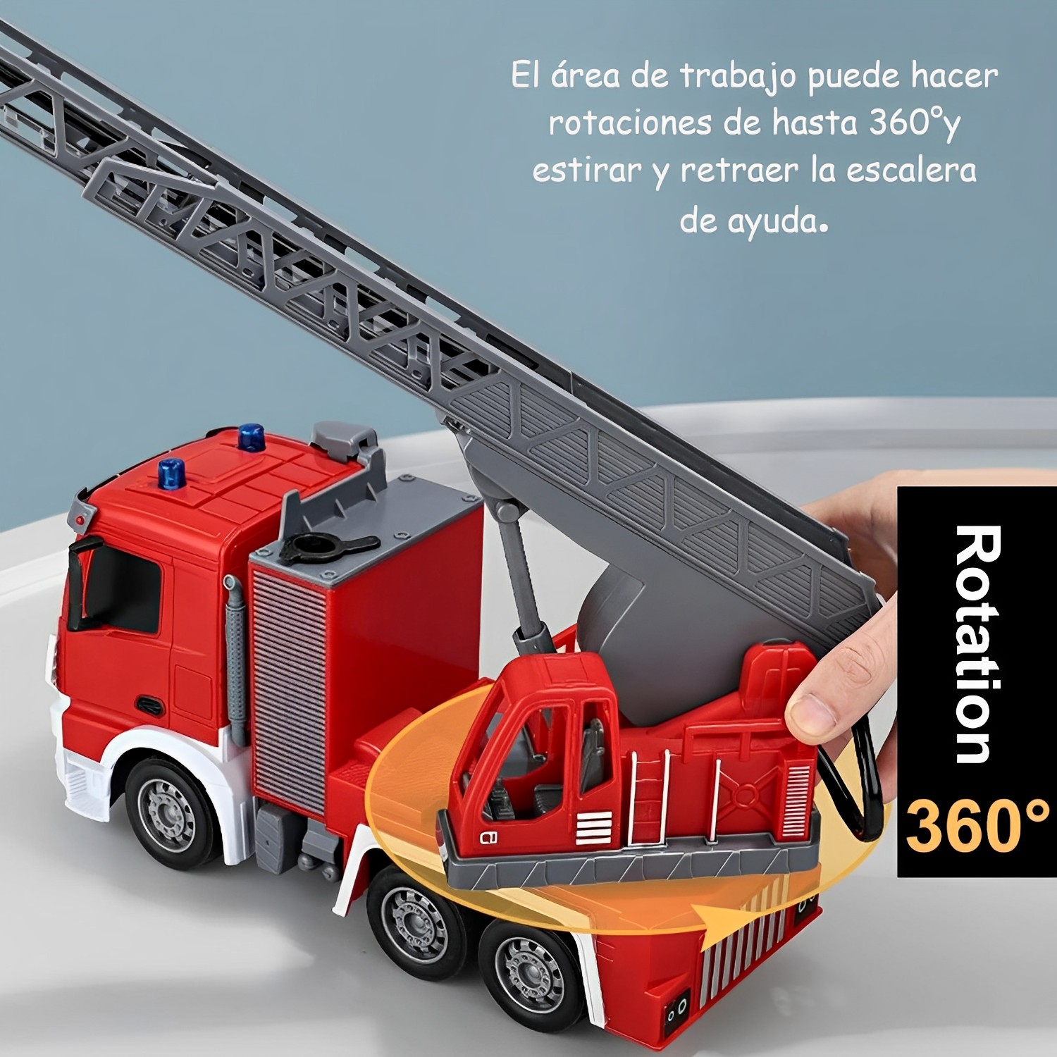 CAMIÓN DE BOMBEROS MUNDO ONLINE ROJO A CONTROL REMOTO CON LANZA AGUA - 4