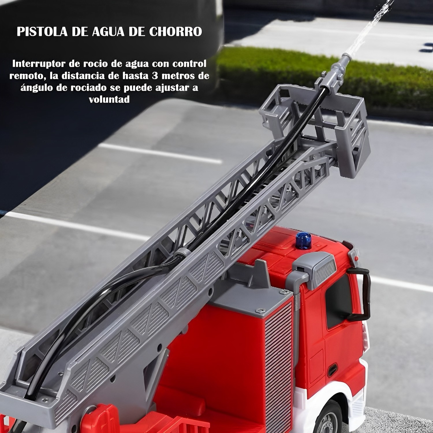 CAMIÓN DE BOMBEROS MUNDO ONLINE ROJO A CONTROL REMOTO CON LANZA AGUA - 5