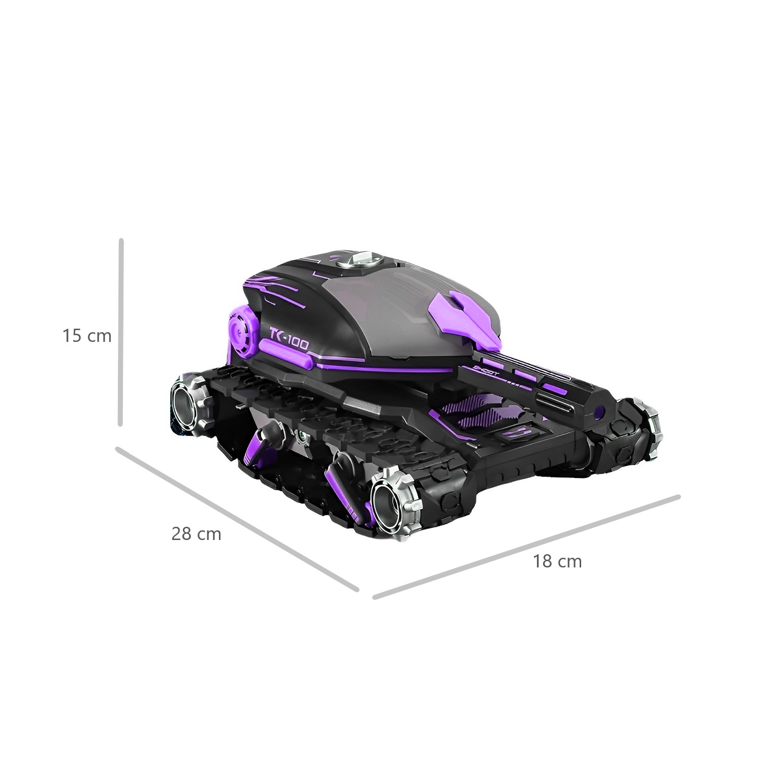 AUTO MUNDO ONLINE MORADO TANQUE A CONTROL REMOTO LANZA AGUA - 2