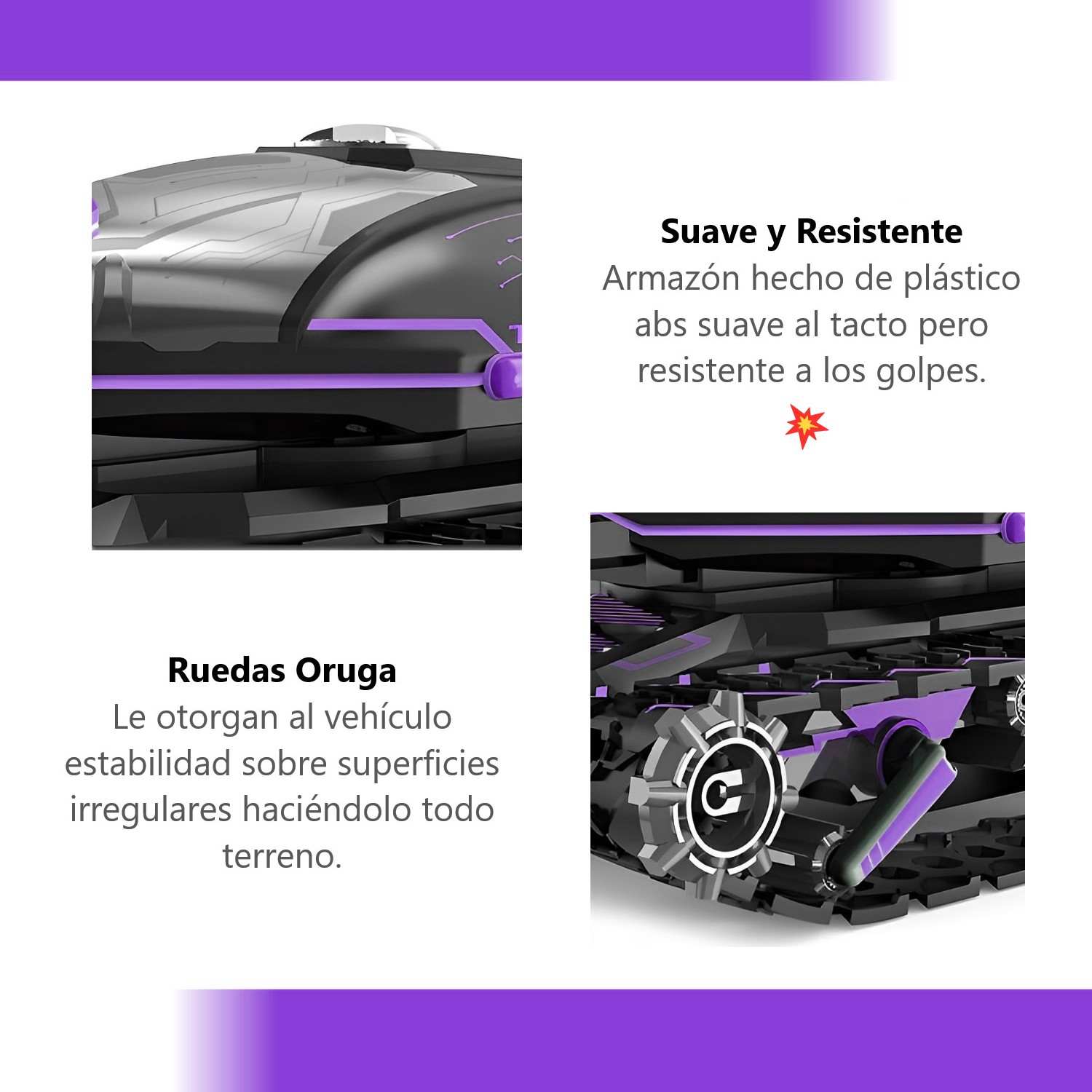 AUTO MUNDO ONLINE MORADO TANQUE A CONTROL REMOTO LANZA AGUA - 4