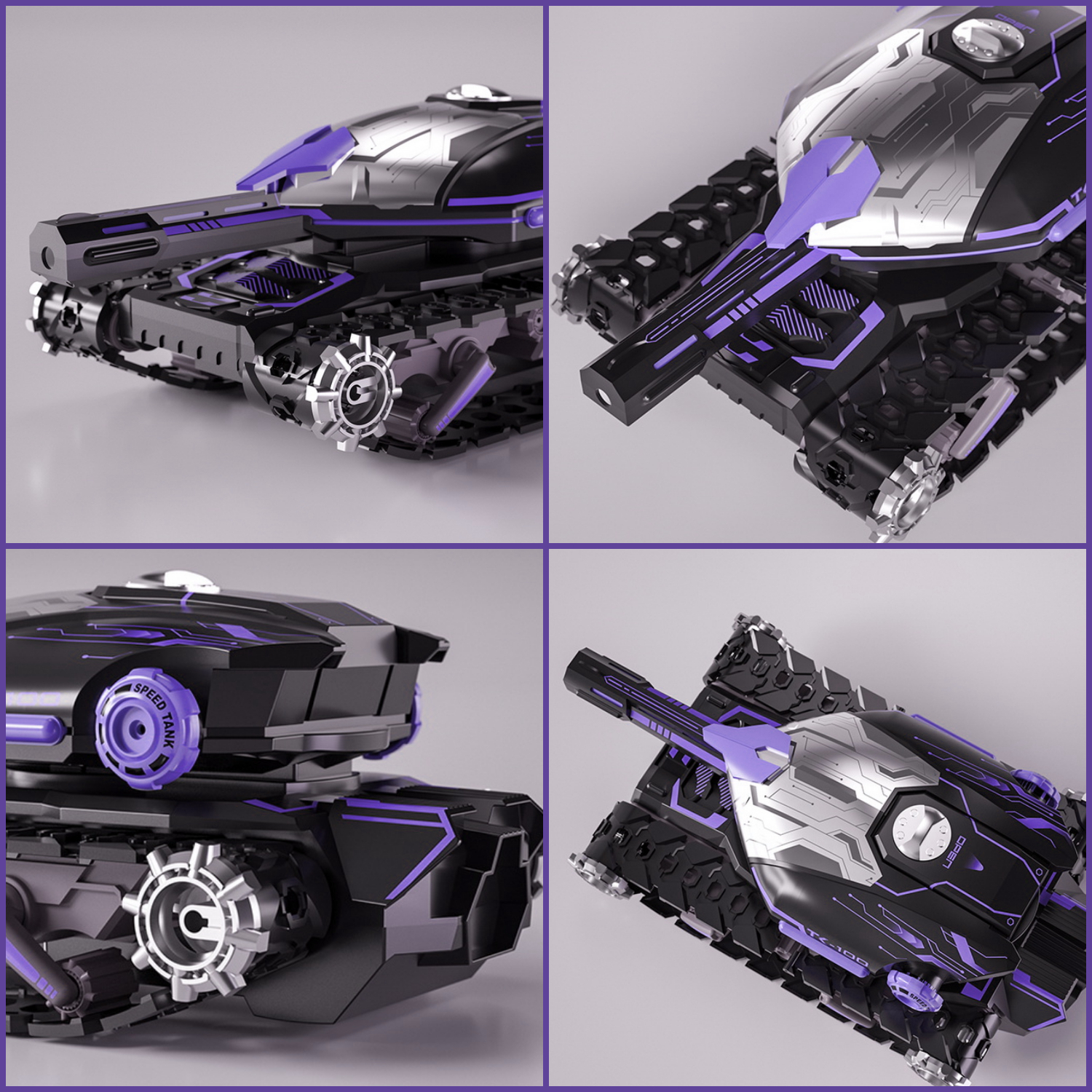 AUTO MUNDO ONLINE MORADO TANQUE A CONTROL REMOTO LANZA AGUA - 8