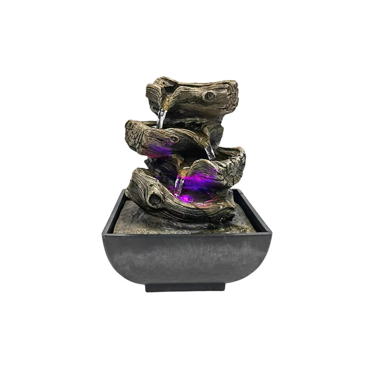 FUENTE DE ESCRITORIO DECORACION CASCADA 4 NIVELES CON LUCES