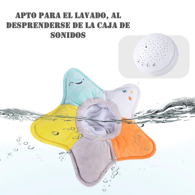 PELUCHE MUNDO ONLINE CON SONIDO RUIDO BLANCO LUZ NOCTURNA ESTRELLA MAR - 5