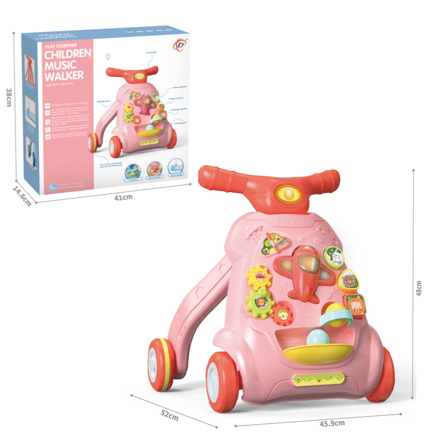 ANDADOR MUNDO ONLINE CAMINADOR DIDÁCTICO CORREPASILLOS ROSADO - 2