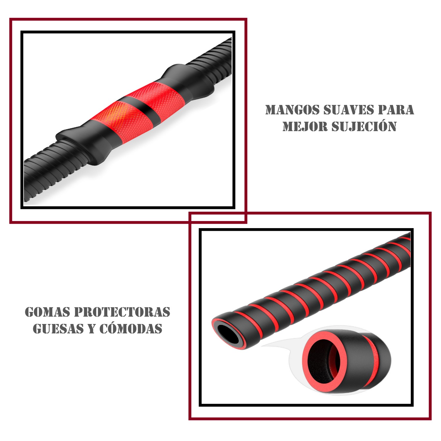 SET MANCUERNAS AJUSTABLES 20KG + UNION + BARRA - 7